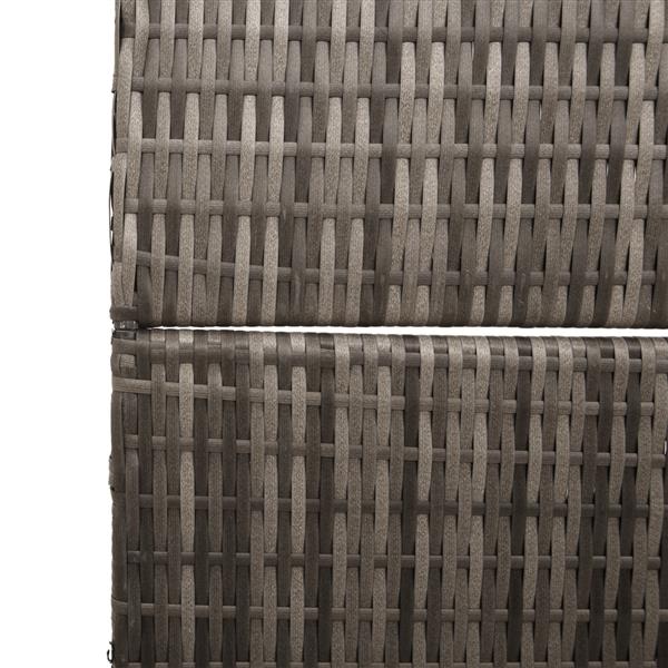 Grote foto vidaxl kamerscherm 3 panelen inklapbaar 147x180 cm poly rattan grijs huis en inrichting overige huis en inrichting