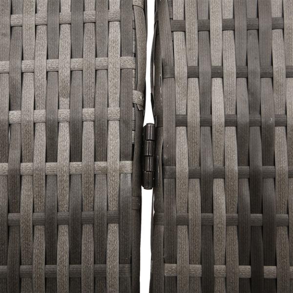 Grote foto vidaxl kamerscherm 3 panelen inklapbaar 147x180 cm poly rattan grijs huis en inrichting overige huis en inrichting