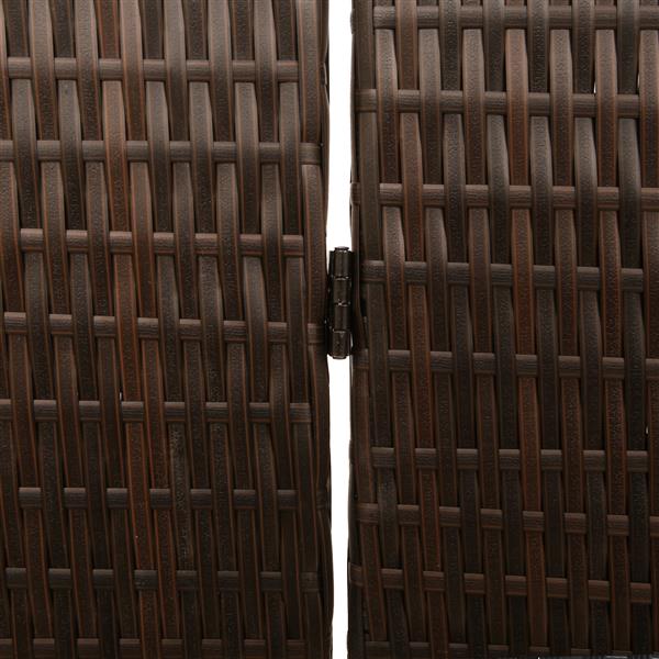Grote foto vidaxl kamerscherm 3 panelen inklapbaar 146x180 cm poly rattan bruin huis en inrichting overige huis en inrichting