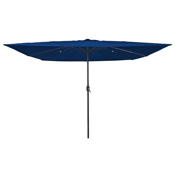 Grote foto vidaxl parasol vierkant met led verlichting 295x245 cm azuurblauw tuin en terras overige tuin en terras