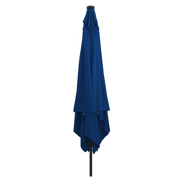 Grote foto vidaxl parasol vierkant met led verlichting 295x245 cm azuurblauw tuin en terras overige tuin en terras