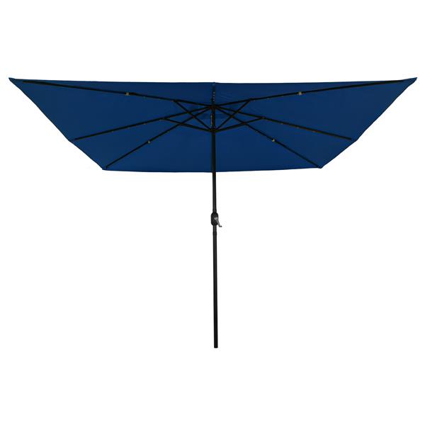 Grote foto vidaxl parasol vierkant met led verlichting 295x245 cm azuurblauw tuin en terras overige tuin en terras