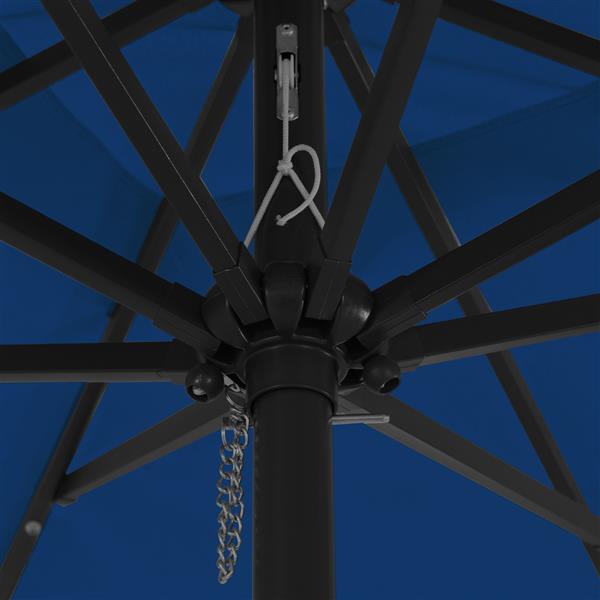 Grote foto vidaxl parasol vierkant met led verlichting 295x245 cm azuurblauw tuin en terras overige tuin en terras