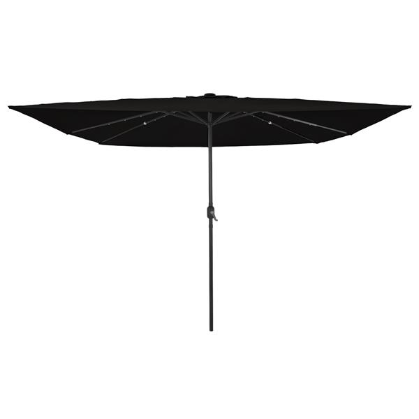 Grote foto vidaxl parasol vierkant met led verlichting 295x245 cm zwart tuin en terras overige tuin en terras