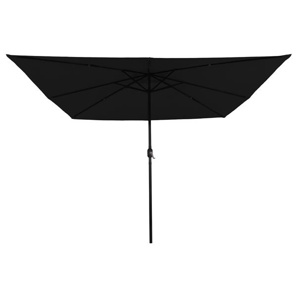 Grote foto vidaxl parasol vierkant met led verlichting 295x245 cm zwart tuin en terras overige tuin en terras