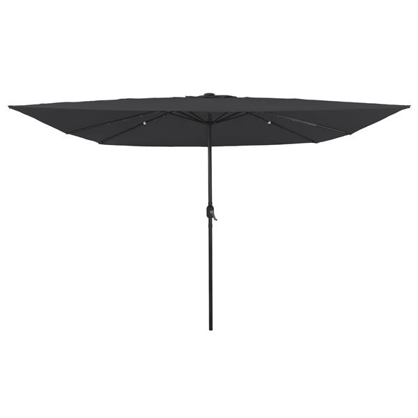 Grote foto vidaxl parasol vierkant met led verlichting 295x245 cm antraciet tuin en terras overige tuin en terras