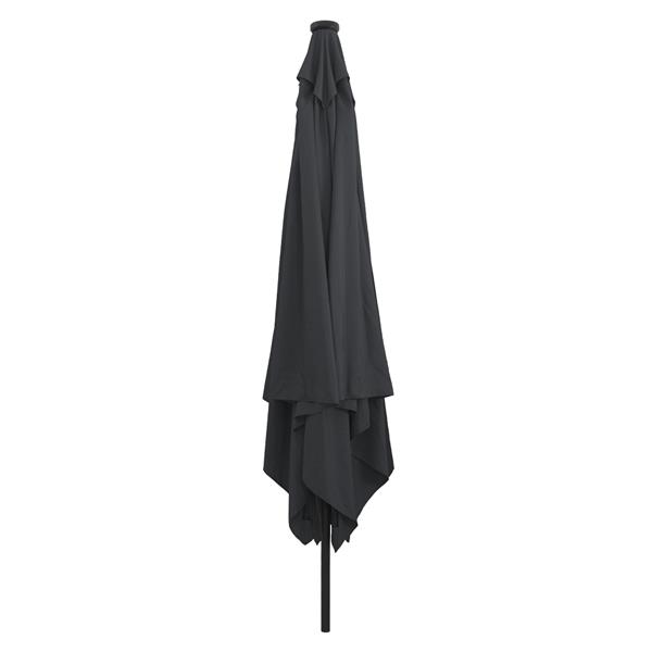 Grote foto vidaxl parasol vierkant met led verlichting 295x245 cm antraciet tuin en terras overige tuin en terras
