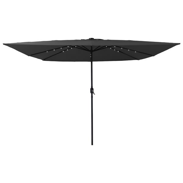 Grote foto vidaxl parasol vierkant met led verlichting 295x245 cm antraciet tuin en terras overige tuin en terras
