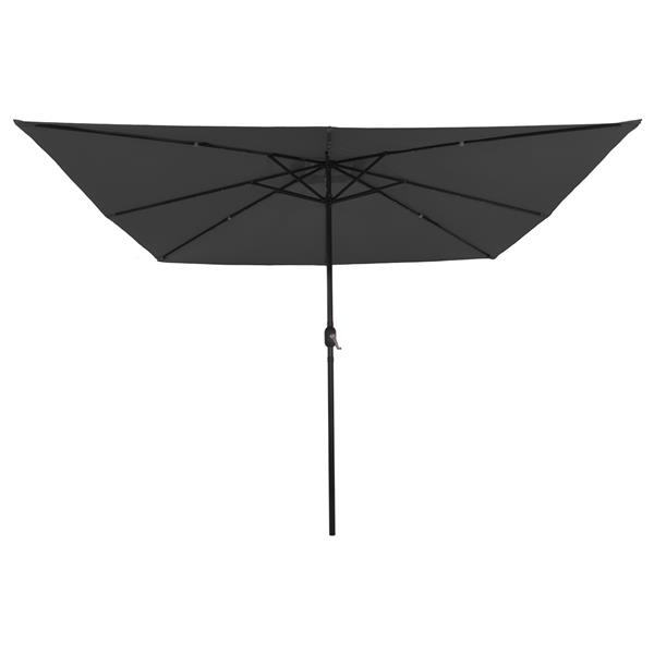 Grote foto vidaxl parasol vierkant met led verlichting 295x245 cm antraciet tuin en terras overige tuin en terras