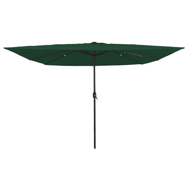 Grote foto vidaxl vierkante tuinparasol met led verlichting 295x245 cm groen tuin en terras overige tuin en terras