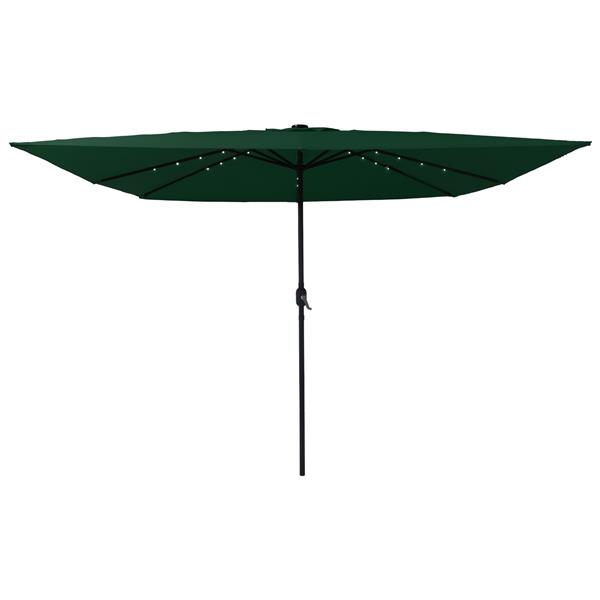 Grote foto vidaxl vierkante tuinparasol met led verlichting 295x245 cm groen tuin en terras overige tuin en terras