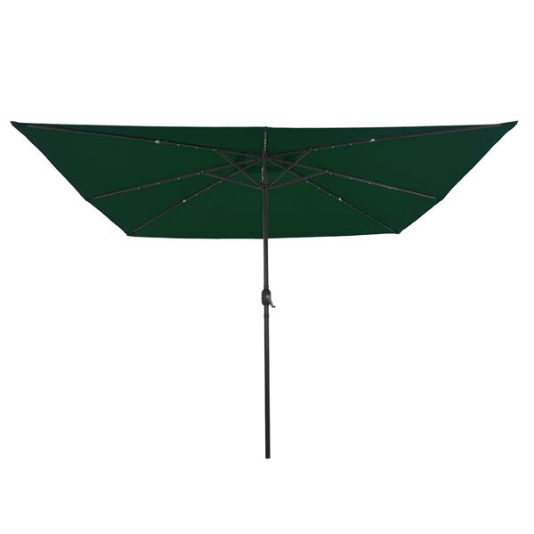 Grote foto vidaxl vierkante tuinparasol met led verlichting 295x245 cm groen tuin en terras overige tuin en terras