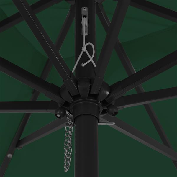 Grote foto vidaxl vierkante tuinparasol met led verlichting 295x245 cm groen tuin en terras overige tuin en terras