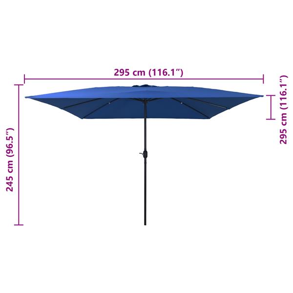 Grote foto vidaxl parasol vierkant 295x245 cm azuurblauw tuin en terras overige tuin en terras