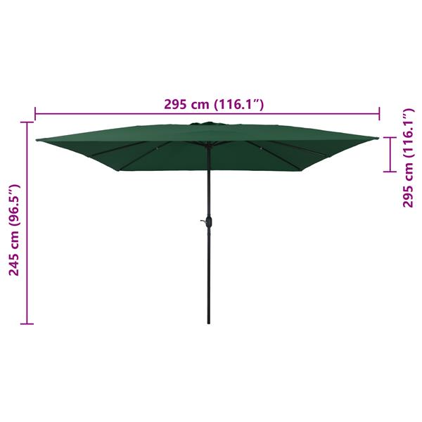 Grote foto vidaxl parasol vierkant 295x245 cm groen tuin en terras overige tuin en terras