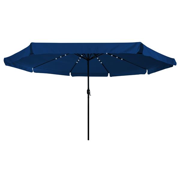 Grote foto vidaxl parasol met led verlichting 395x245 cm azuurblauw tuin en terras overige tuin en terras