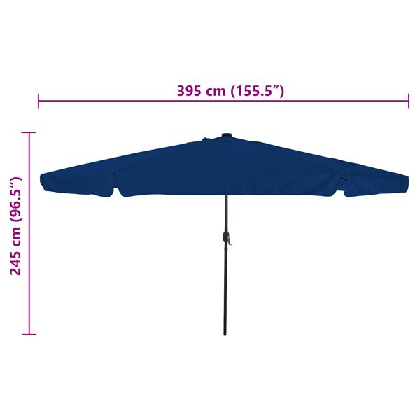 Grote foto vidaxl parasol met led verlichting 395x245 cm azuurblauw tuin en terras overige tuin en terras