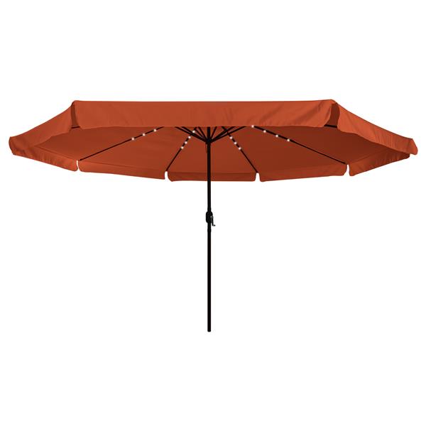 Grote foto vidaxl parasol met led verlichting 395x245 cm terracottakleurig tuin en terras overige tuin en terras