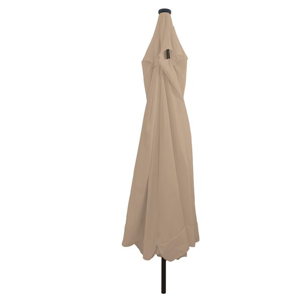 Grote foto vidaxl parasol met led verlichting 395x245 cm taupe tuin en terras overige tuin en terras