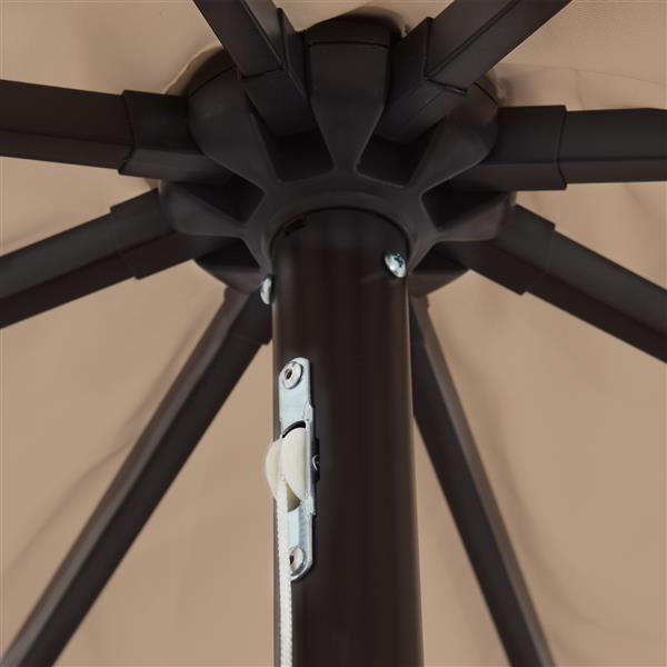 Grote foto vidaxl parasol met led verlichting 395x245 cm taupe tuin en terras overige tuin en terras