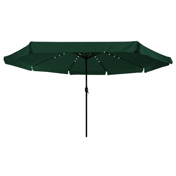 Grote foto vidaxl parasol met led verlichting 395x245 cm groen tuin en terras overige tuin en terras