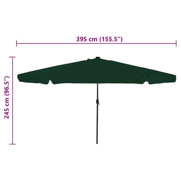 Grote foto vidaxl parasol met led verlichting 395x245 cm groen tuin en terras overige tuin en terras
