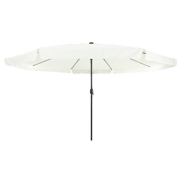 Grote foto vidaxl parasol met led verlichting 395x245 cm zandwit tuin en terras overige tuin en terras