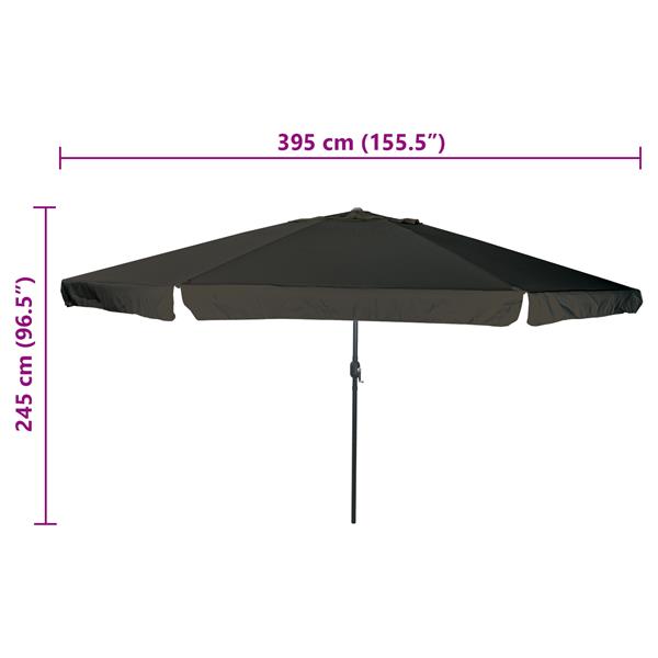 Grote foto vidaxl parasol 395x245 cm zwart tuin en terras overige tuin en terras