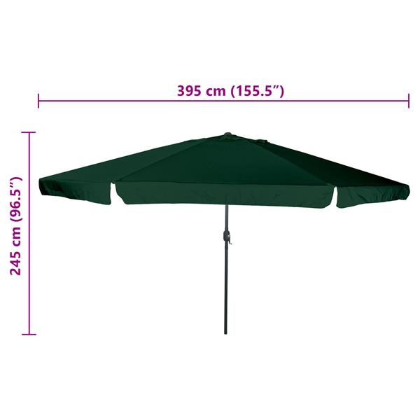 Grote foto vidaxl parasol 395x245 cm groen tuin en terras overige tuin en terras