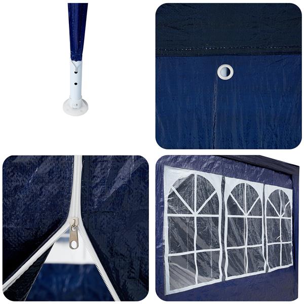 Grote foto vidaxl partytent met 12 zijwanden blauw 8x4 m pe tuin en terras overige tuin en terras