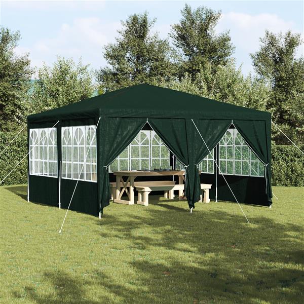 Grote foto vidaxl partytent met 8 zijwanden groen 4x4 m pe tuin en terras overige tuin en terras