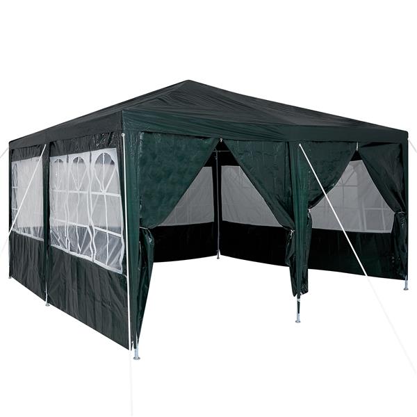 Grote foto vidaxl partytent met 8 zijwanden groen 4x4 m pe tuin en terras overige tuin en terras