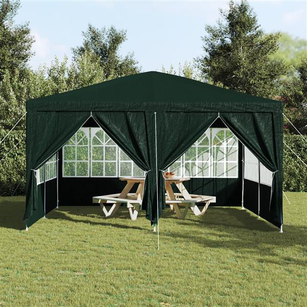 Grote foto vidaxl partytent met 8 zijwanden groen 4x4 m pe tuin en terras overige tuin en terras