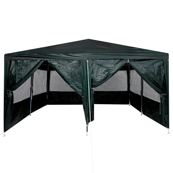 Grote foto vidaxl partytent met 8 zijwanden groen 4x4 m pe tuin en terras overige tuin en terras