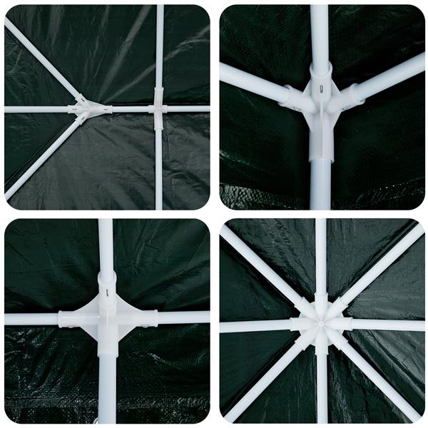 Grote foto vidaxl partytent met 8 zijwanden groen 4x4 m pe tuin en terras overige tuin en terras