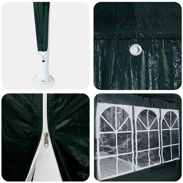 Grote foto vidaxl partytent met 8 zijwanden groen 4x4 m pe tuin en terras overige tuin en terras