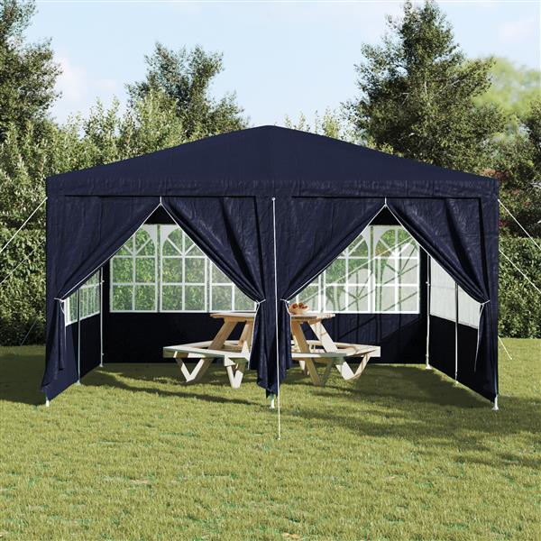 Grote foto vidaxl partytent met 8 zijwanden blauw 4x4 m pe tuin en terras overige tuin en terras