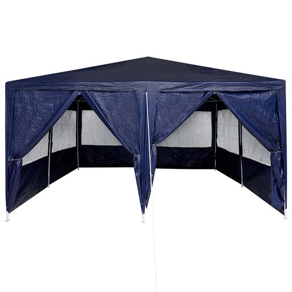 Grote foto vidaxl partytent met 8 zijwanden blauw 4x4 m pe tuin en terras overige tuin en terras