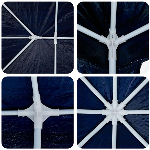 Grote foto vidaxl partytent met 8 zijwanden blauw 4x4 m pe tuin en terras overige tuin en terras
