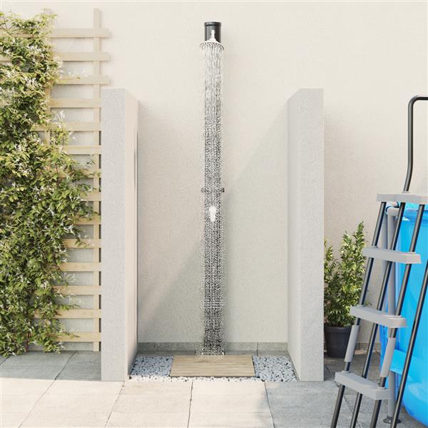 Grote foto vidaxl buiten douche met zonnewater 217 cm 20 l tuin en terras zwembaden toebehoren