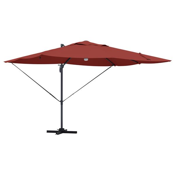 Grote foto vidaxl cantilever roma parasol met led terracotta 352x251x265 cm aluminium tuin en terras overige tuin en terras