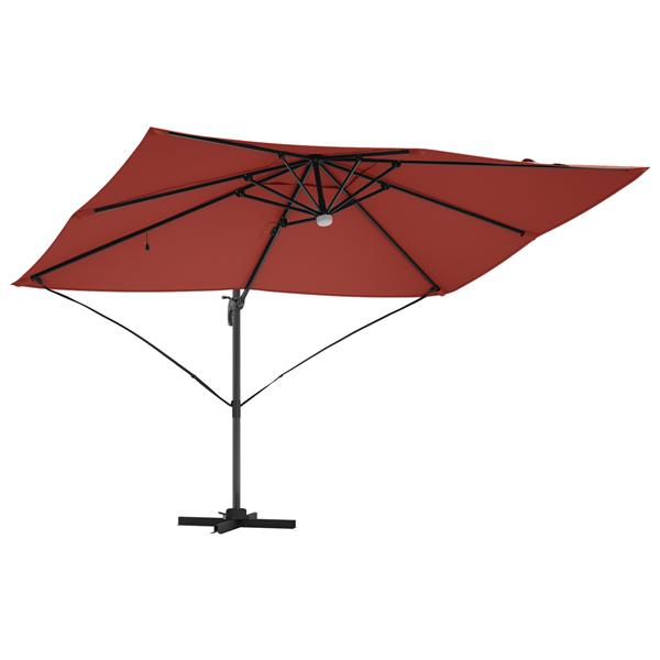 Grote foto vidaxl cantilever roma parasol met led terracotta 352x251x265 cm aluminium tuin en terras overige tuin en terras