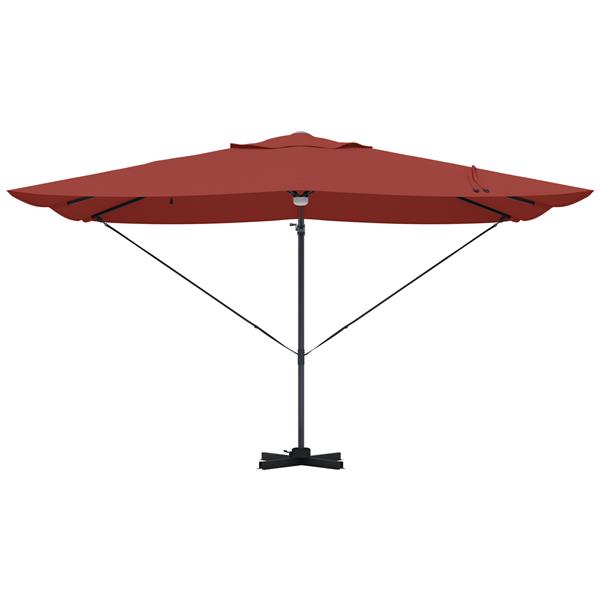 Grote foto vidaxl cantilever roma parasol met led terracotta 352x251x265 cm aluminium tuin en terras overige tuin en terras