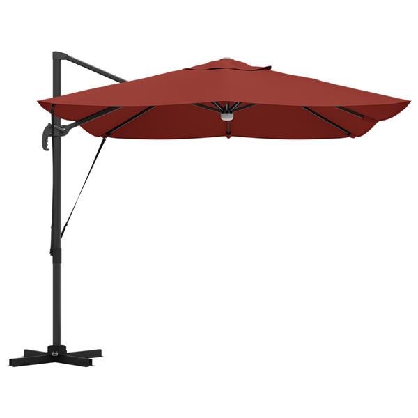 Grote foto vidaxl cantilever roma parasol met led terracotta 352x251x265 cm aluminium tuin en terras overige tuin en terras