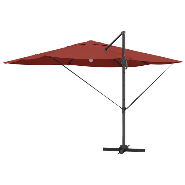 Grote foto vidaxl cantilever roma parasol met led terracotta 352x251x265 cm aluminium tuin en terras overige tuin en terras