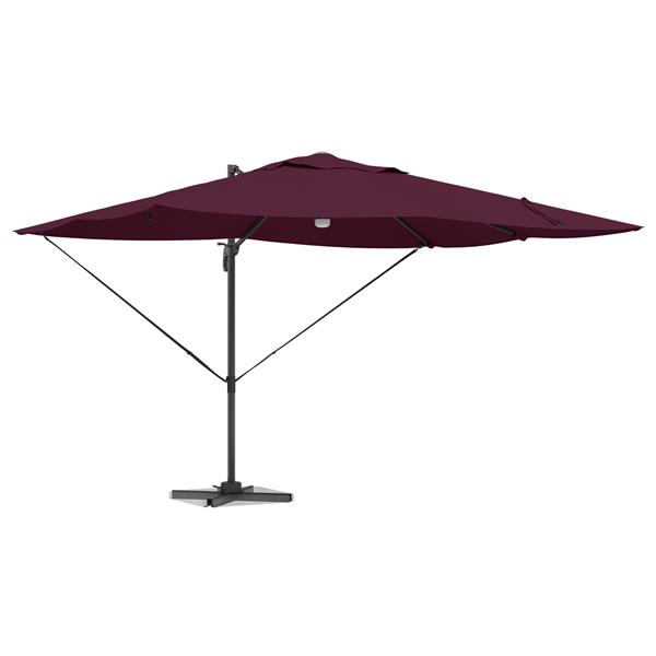 Grote foto vidaxl vrijstaande roma parasol met led bordeauxrood 352x251x265 cm van aluminium tuin en terras overige tuin en terras