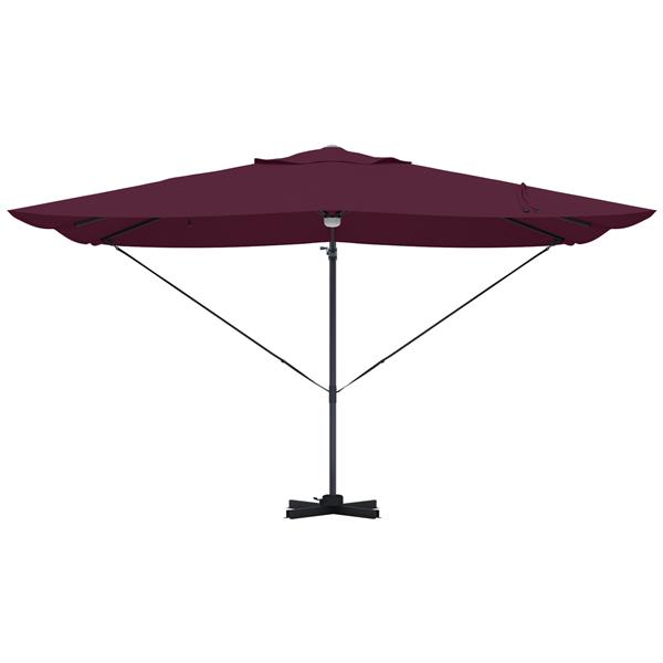 Grote foto vidaxl vrijstaande roma parasol met led bordeauxrood 352x251x265 cm van aluminium tuin en terras overige tuin en terras