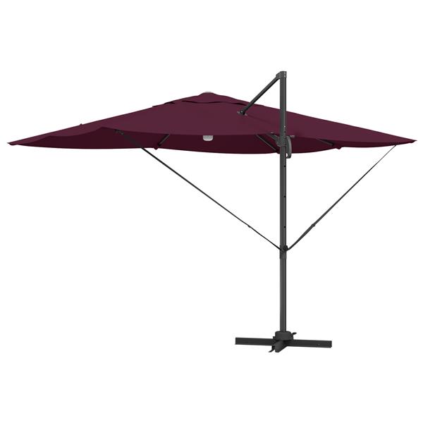 Grote foto vidaxl vrijstaande roma parasol met led bordeauxrood 352x251x265 cm van aluminium tuin en terras overige tuin en terras