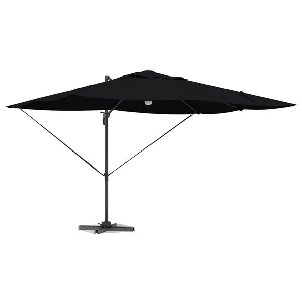 Grote foto vidaxl cantilever roma parasol met led zwart 352x251x265 cm van aluminium tuin en terras overige tuin en terras