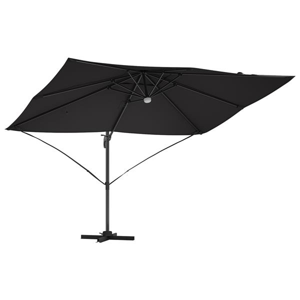 Grote foto vidaxl cantilever roma parasol met led zwart 352x251x265 cm van aluminium tuin en terras overige tuin en terras